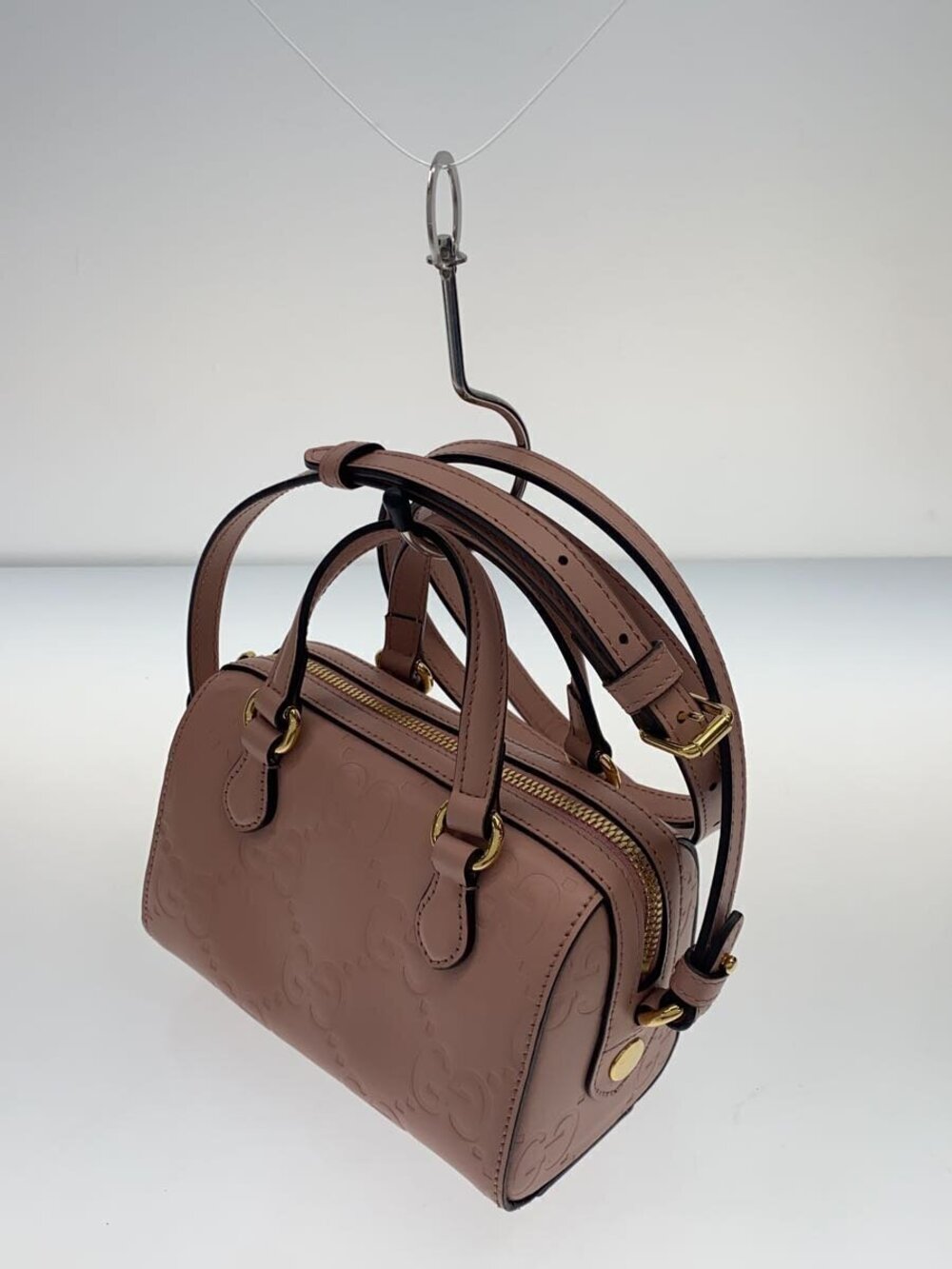 Gucci GG Super Top Handle Bag rose beige embossed leather - Picture 2 of 7